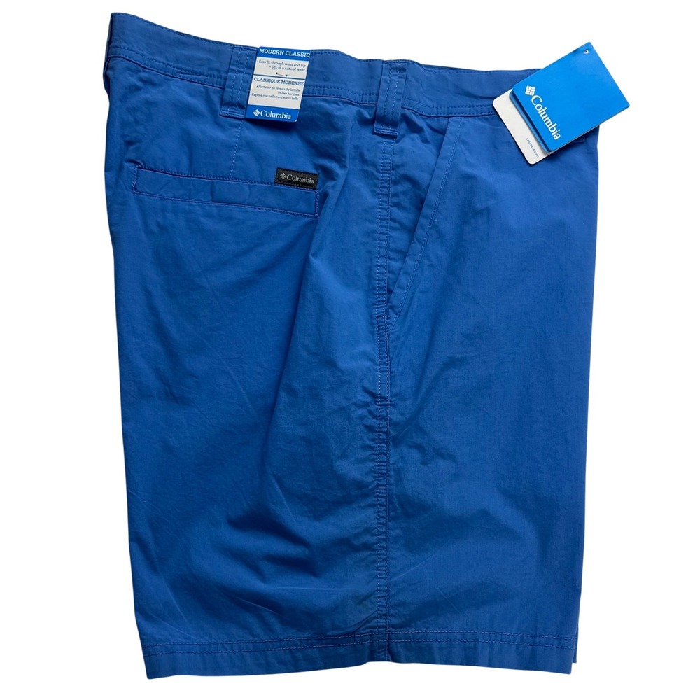Columbia Washed‎ Out Shorts Mens 38 Blue Poplin Outdoor Fishing Hiking